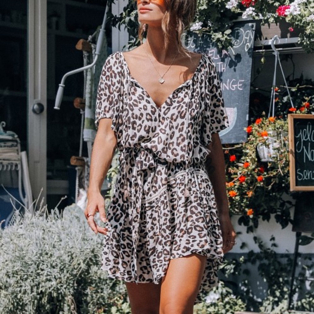Spell Bodhi Leopard mini dress